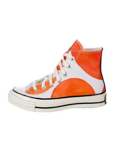 Pre-owned Marc Jacobs Canvas Colorblock Pattern Sneakers W/ Tags In Orange