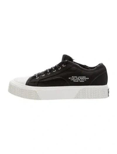 Pre-owned Marc Jacobs Canvas Graphic Print Chunky Sneakers In Black