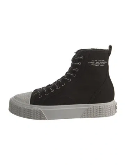 Pre-owned Marc Jacobs Canvas Graphic Print Chunky Sneakers In Black