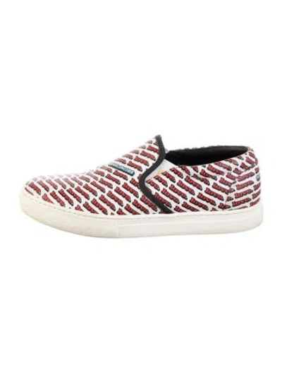 Pre-owned Marc Jacobs Canvas Graphic Print Sneakers In White