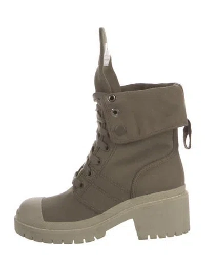 Pre-owned Marc Jacobs Canvas Lace-up Boots In Green