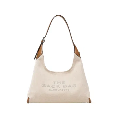 Pre-owned Marc Jacobs Canvas Leather Belted Sack Bag 'beige/argan Oil' | Tan | Women's Size Onesize In Brown