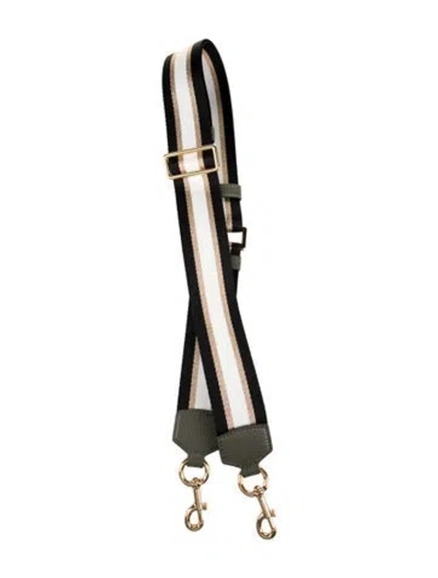 Pre-owned Marc Jacobs Canvas Leather Trim Bag Strap In Black