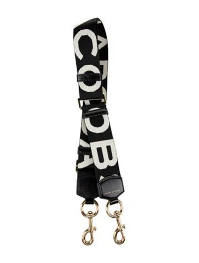 Pre-owned Marc Jacobs Canvas Leather Trim Bag Strap In Black/white