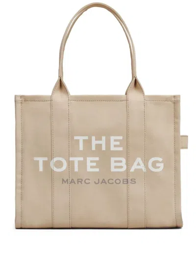 Marc Jacobs Canvas Medium Tote Bag With Logo Plaque In Brown