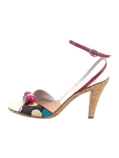 Pre-owned Marc Jacobs Canvas Polka Dot Print Sandals In Blue