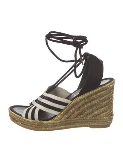 Pre-owned Marc Jacobs Canvas Printed Espadrilles In Gold