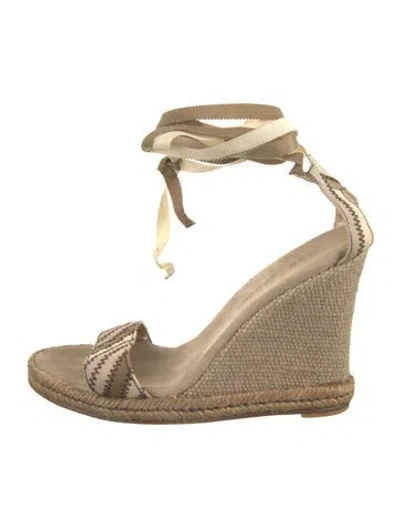 Pre-owned Marc Jacobs Canvas Striped Espadrilles In Blue