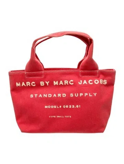 Pre-owned Marc Jacobs Canvas Top Handle Bag In Red