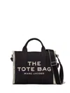 Marc Jacobs 'the Medium Tote' Black Tote Bag With Contrasting Logo Embroidery In Black