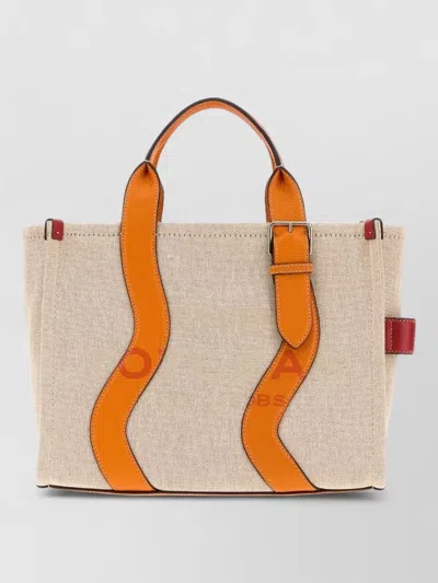 Marc Jacobs Canvas Tote Bag Structured Shape Buckle In Neutral