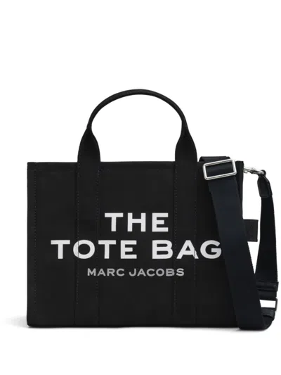 Marc Jacobs Canvas Tote Bag With Logo Print And Versatile Carrying Options