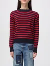 Marc Jacobs Joy Striped Crewneck Sweater In Red