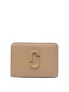 Marc Jacobs The Leather J Marc Mini Compact Wallet In Beige