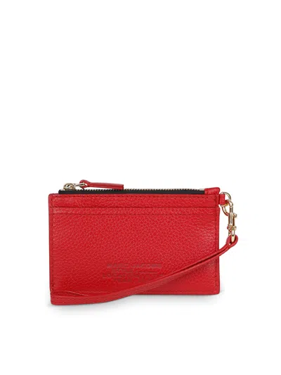 Marc Jacobs The Top Zip Wallet With Strap In Red
