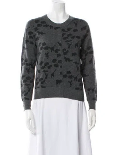 Pre-owned Marc Jacobs Cashmere Animal Print Sweater In Gray