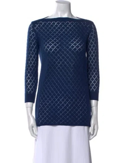 Pre-owned Marc Jacobs Cashmere Bateau Neckline Sweater In Blue