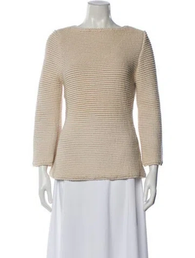 Pre-owned Marc Jacobs Cashmere Bateau Neckline Sweater In Neutral