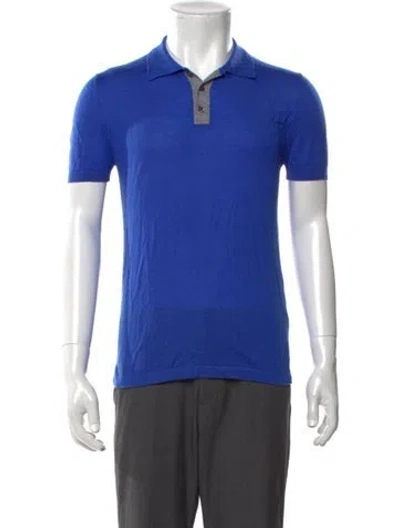 Pre-owned Marc Jacobs Cashmere Collar Polo Shirt In Blue