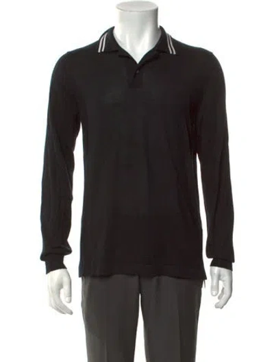 Pre-owned Marc Jacobs Cashmere Collar Polo Sweater W/ Tags In Blue