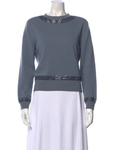 Pre-owned Marc Jacobs Cashmere Graphic Print Sweater In Blue