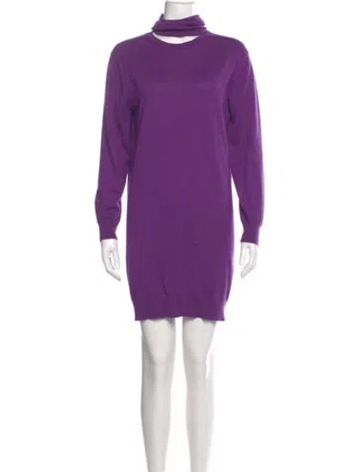 Pre-owned Marc Jacobs Cashmere Mini Dress In Purple