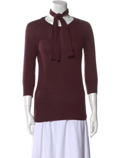 Pre-owned Marc Jacobs Cashmere Mock Neck Sweater In Burgundy