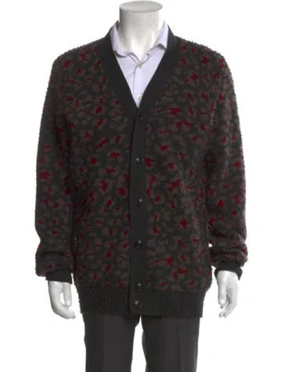 Pre-owned Marc Jacobs Cashmere Printed Cardigan In Black