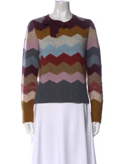 Pre-owned Marc Jacobs Cashmere Printed Sweater In Purple