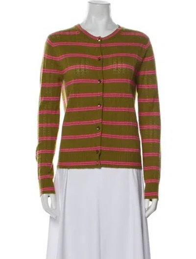 Pre-owned Marc Jacobs Cashmere Striped Sweater In Green