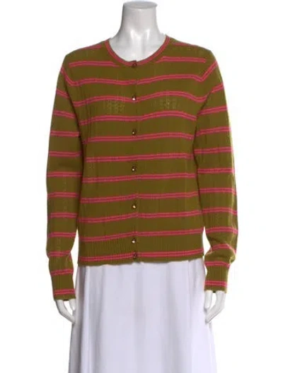 Pre-owned Marc Jacobs Cashmere Striped Sweater In Green