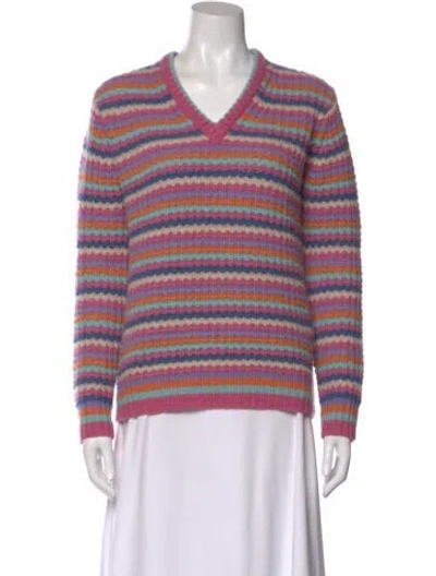 Pre-owned Marc Jacobs Cashmere Striped Sweater In Pink