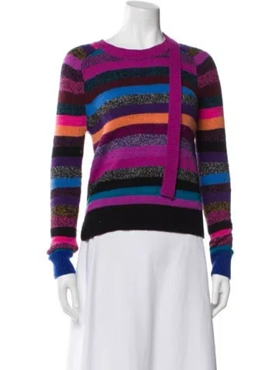 Pre-owned Marc Jacobs Cashmere Striped Sweater In Purple