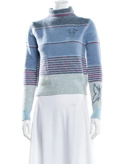 Pre-owned Marc Jacobs Cashmere Striped Sweater W/ Tags In Blue