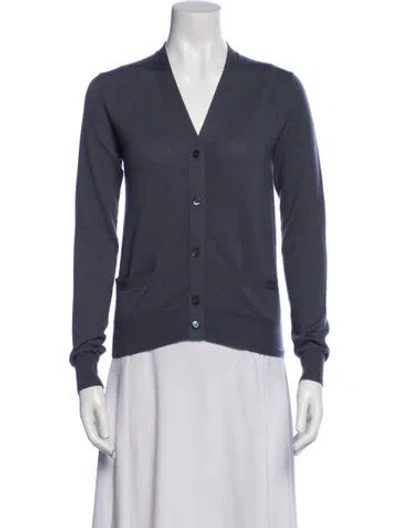 Pre-owned Marc Jacobs Cashmere V-neck Sweater In Blue