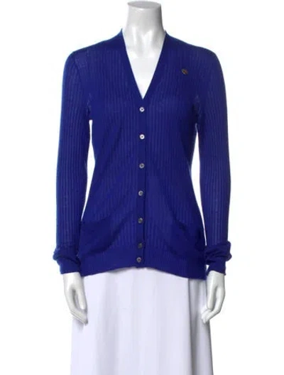 Pre-owned Marc Jacobs Cashmere V-neck Sweater In Blue