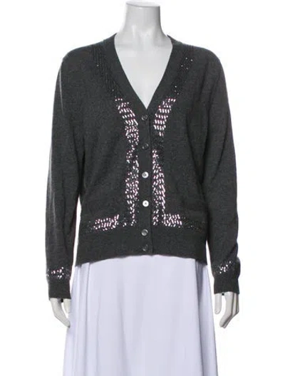 Pre-owned Marc Jacobs Cashmere V-neck Sweater In Gray