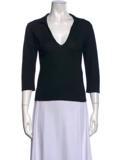 Pre-owned Marc Jacobs Cashmere V-neck Top In Black/white