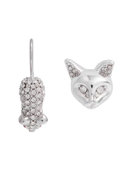 Marc Jacobs Cat And Mouse Silver-plated Mismatched Earrings