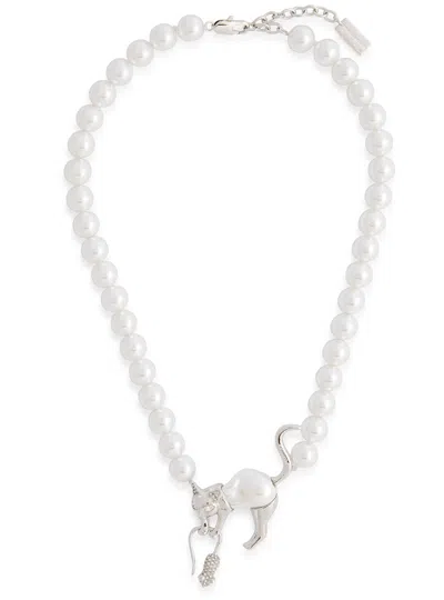 Marc Jacobs Cat And Mouse Silver-plated Necklace