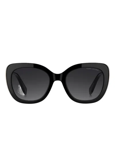 Marc Jacobs Cat-eye Logo-detail Sunglasses In Black