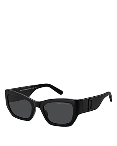 Marc Jacobs Cat Eye Sunglasses, 53mm In Black/gray Solid