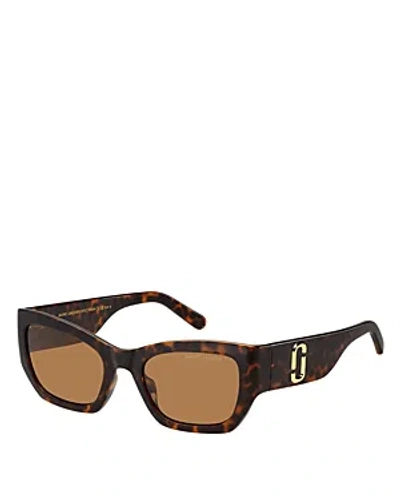 Marc Jacobs 723 玳瑁纹效果猫眼框太阳眼镜 In Havana/brown Solid