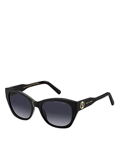 Marc Jacobs Cat Eye Sunglasses, 55mm In Black/gray Gradient