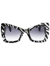Marc Jacobs Zebra-print Cat-eye Frame Sunglasses In Blue