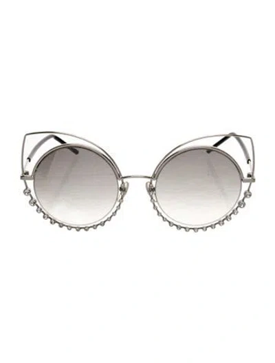 Pre-owned Marc Jacobs Cat-eye Gradient Sunglasses In Black/silver