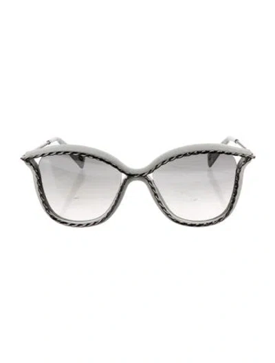 Pre-owned Marc Jacobs Cat-eye Gradient Sunglasses In White
