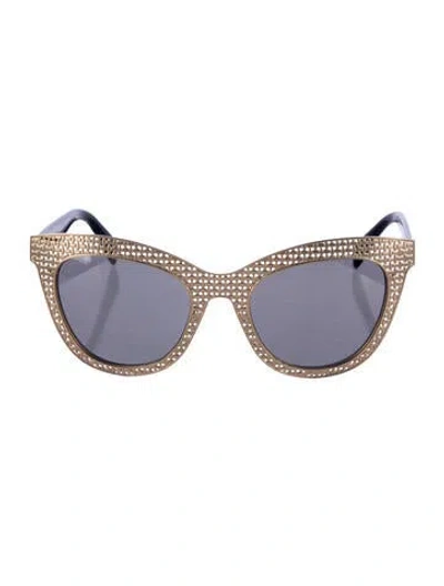 Pre-owned Marc Jacobs Cat-eye Mirrored Sunglasses In Black/gold