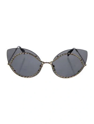 Pre-owned Marc Jacobs Cat-eye Tinted Sunglasses In Gold/metallic