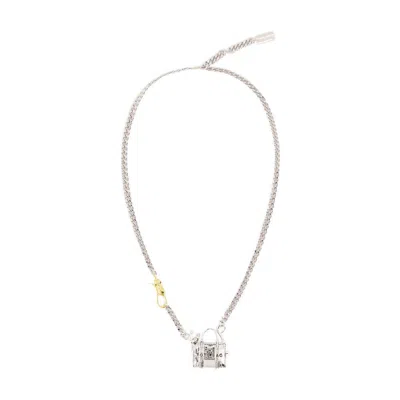 Marc Jacobs Cats Out Of The Bag Necklace In Silver